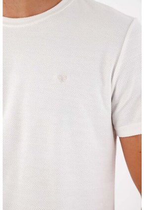 Tennis Camiseta Básica Con Raqueta Crudo Para Hombre