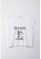 Tennis Camiseta Boxy Fit Manga Sisa Blanca Para Mujer de Tennis