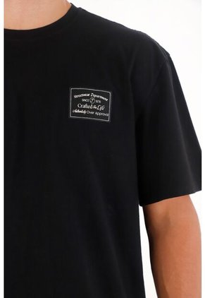 Tennis Camiseta Jersey Con Mini Aplique Negra Para Hombre