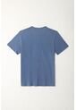 Tennis Camiseta Azul Con Mini Raqueta Bordada Para Hombre de Tennis