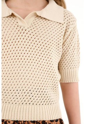 Camisa Tipo Polo Tejida Para Niña