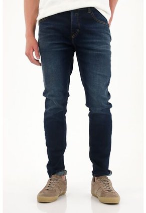 Tennis Jean Súper Skinny Cinco Bolsillos Azul Para Hombre