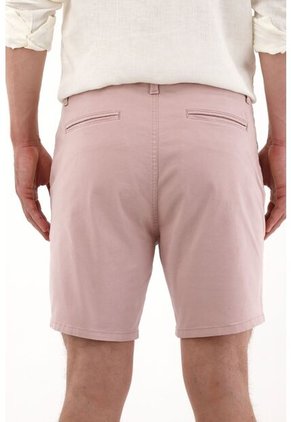 Tennis Bermuda Tipo Chino Con Ajuste De Botón Rosada Para Hombre