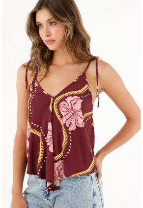 Camisa Tipo Pañoleta Estampada Para Mujer