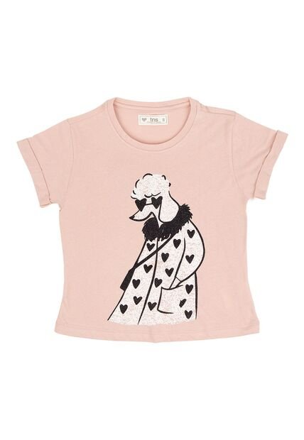 Camiseta Manga Corta Estampada Para Niña