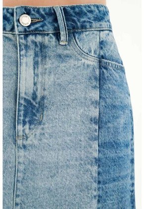 Tennis Falda Con Ruedo Desflecado Azul Para Mujer