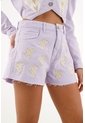 Short Morado Con Ruedo Al Corte Para Mujer de Tennis