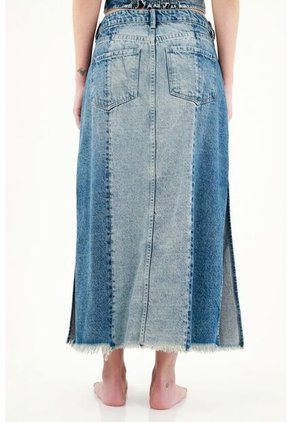 Tennis Falda Con Ruedo Desflecado Azul Para Mujer