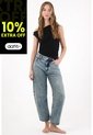 Tennis Jean Slouchy Tono Medio Azul Para Mujer de Tennis