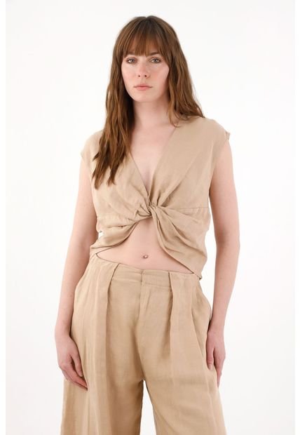 Camisa Amplia En Lino 100% Cruda Para Mujer