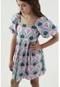 Vestido Morado Estampado Floral Para Niña de Tennis