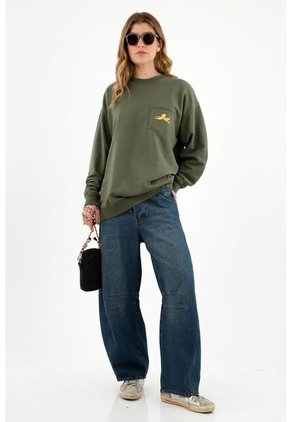 Buzo Unisex Verde Con Bolsillo De Parche