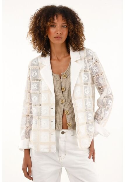 Tennis Chaqueta Tipo Blazer Con Detalles Tejidos Para Mujer