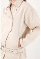Tennis Cazadora Fit Relajado Con Cinturón De Algodón Beige Para Mujer de Tennis