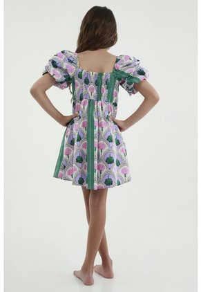 Vestido Morado Estampado Floral Para Niña