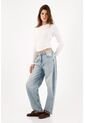 Tennis Jean Baggy Con Pierna Extra Amplia En Algodón Azul Claro Para Mujer de Tennis