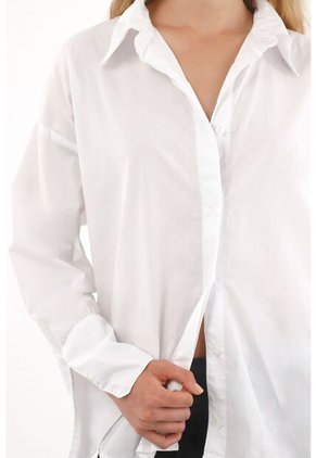 Tennis Camisa Manga Larga Oversized Blanca Para Mujer