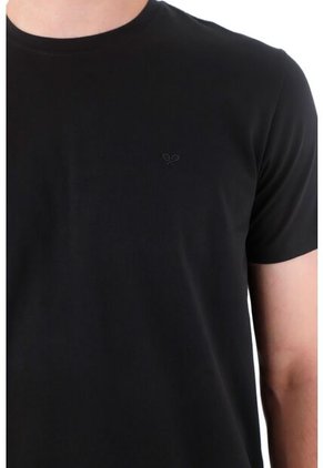 Tennis Camiseta Manga Corta En 100% Algodón Negra Para Hombre