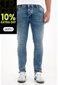 Tennis Jean Skinny Con Arrugas 3D Azul Para Hombre de Tennis