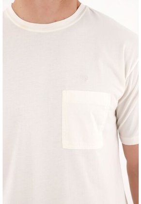 Tennis Camiseta Con Bolsillo De Parche Crudo Para Hombre