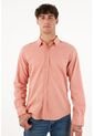 Camisa De Tela Oxford Manga Larga Rosada Para Hombre de Tennis