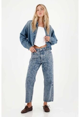 Tennis Jean Recto Con Diseño Paisley Azul Para Mujer Tennis