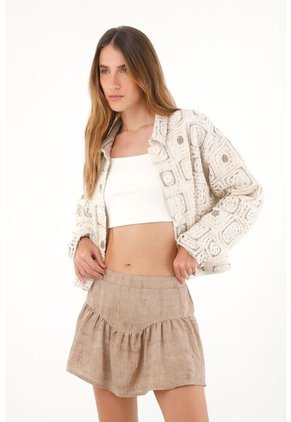 Tennis Falda De Silueta Fluida Con Bolero Café Para Mujer