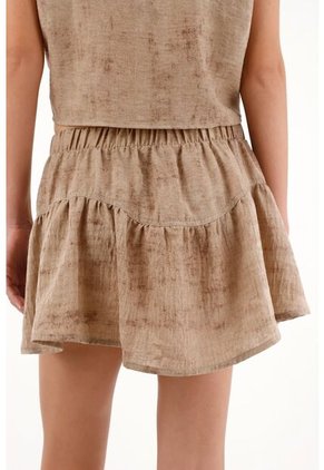 Tennis Falda De Silueta Fluida Con Bolero Café Para Mujer