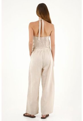 Tennis Enterizo Tipo Wide Leg Crudo Para Mujer