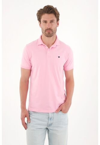 Tennis Polo En Tela Piqué Licra Rosada Para Hombre Tennis