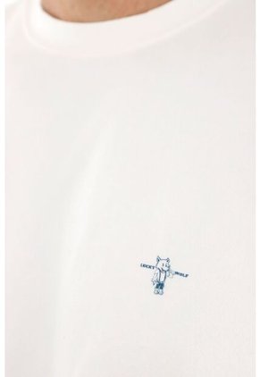 Tennis Camiseta Blanca Con Estampado Lucky Wolf Para Hombre