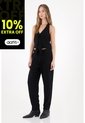 Tennis Pantalón De Tela Fluida Semi Ajustada Negro Para Mujer de Tennis