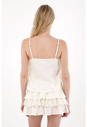 Tennis Camisa De Tiras Graduables Crudo Para Mujer