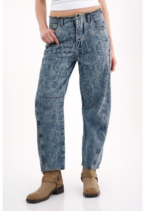 Tennis Jeans Horseshoe Con Estampado Animal En Denim Para Mujer