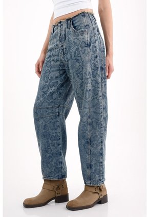 Tennis Jeans Horseshoe Con Estampado Animal En Denim Para Mujer