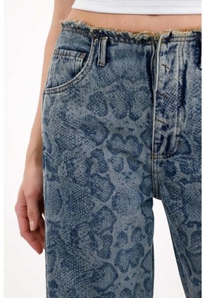Tennis Jeans Horseshoe Con Estampado Animal En Denim Para Mujer