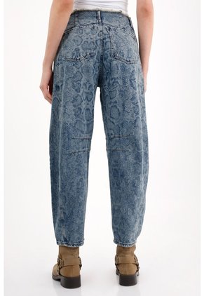 Tennis Jeans Horseshoe Con Estampado Animal En Denim Para Mujer