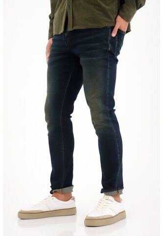 Tennis Jean Skinny Con Arrugas 3D Azul Para Hombre Tennis
