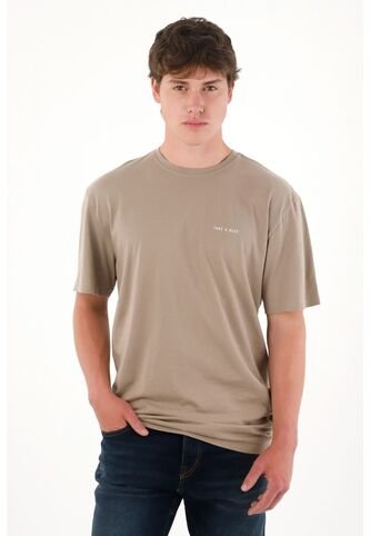 Tennis Camiseta Básica Estampada En Espalda Café Para Hombre Tennis