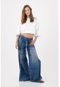 Tennis Jeans Wide Leg Con Aberturas Laterales En Denim Para Mujer de Tennis
