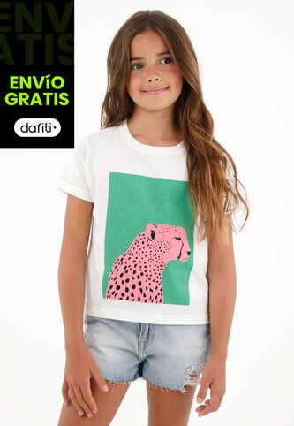 Camiseta Con Estampado Frontal Para Niña Tennis