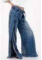 Tennis Jeans Wide Leg Con Aberturas Laterales En Denim Para Mujer de Tennis