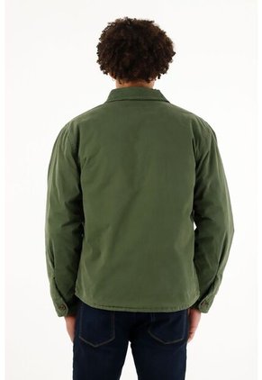 Tennis Chaqueta Con Bolsillos De Parche Verde Para Hombre