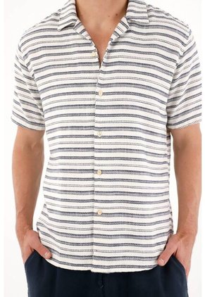 Tennis Camisa Tipo Bowling Preteñida A Rayas Para Hombre