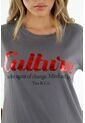 Camiseta Cuello Redondo Gris Para Mujer de Tennis