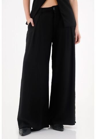 Tennis Pantalón Bota Recta Amplia Negro Para Mujer Tennis