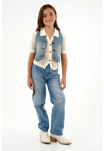 Camisa Crudo Tejida Para Niña