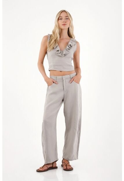 Tennis Pantalón Horseshoe En 100% Lino Para Mujer