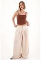 Tennis Pantalón Palazzo En Tejido Liviano Café Para Mujer de Tennis
