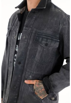 Tennis Chaqueta Tipo Trucker Efecto Cuero Para Hombre